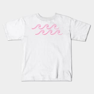 Cute Pink Sea Waves Kids T-Shirt